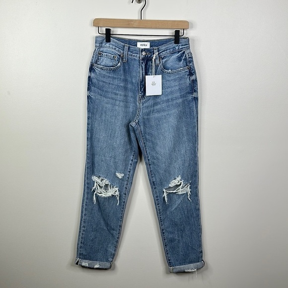 Pistola Presley Destroyed High Waist Relaxed Jeans in Los Feliz Women's Size 26 - Picture 1 of 6